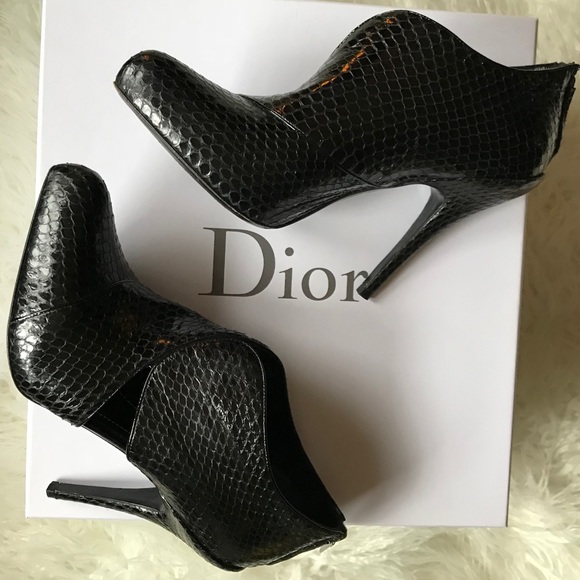 Dior Shoes - Christian Dior black leather ankle boots booties